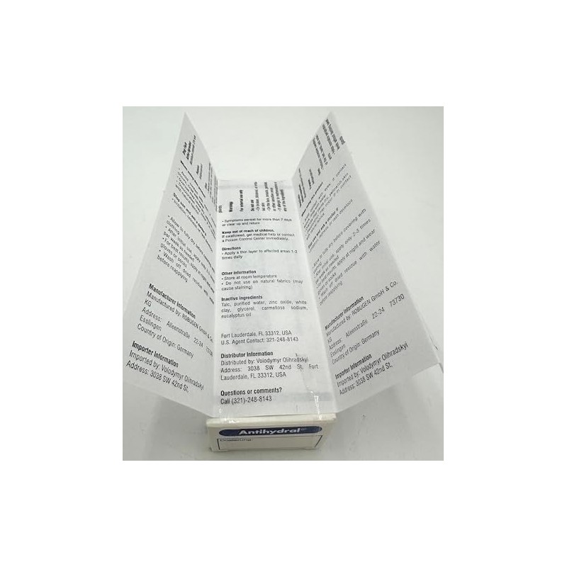 Crema 2.47 oz - Dedos sudorosos a secos, pies, axilas