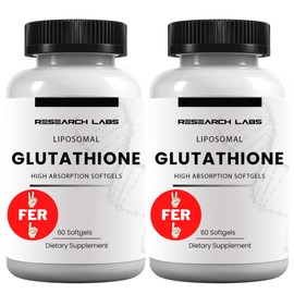 Research Labs Liposomal Glutathione Supplement w/Gluta-IV™, 100x Enhanced Absorption Over Powder Glutathione. 2 Fer 1 Ad, 120 Total Liposomal Softgels