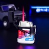 WYZDQYDH Black and White Windproof Flame Adjustable Lighter,Cool,Jet Torch Flame