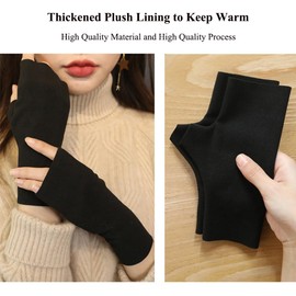 XINCHIA Fashion Women Fingerless Gloves Warm Winter Gloves Arm Gloves Wrist Arm Warmers Mittens with Thumb Hole Soft Half Finger Gloves Thermal Winter Gloves Plush Gloves for Ladies Women