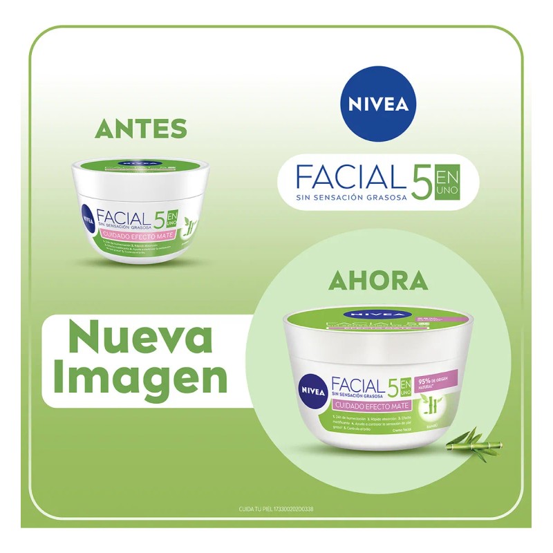 Crema Facial Hidratante 5 en 1 Efecto Mate 200ml NIVEA