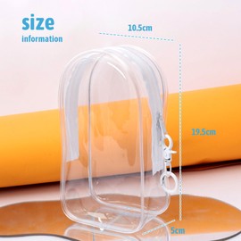 Clear Figure Display Case, Protective Case for Plush Doll Storage Bag PVC Hanging Doll Cover Pouch with Keychain for 17cm Dolls Accessories.