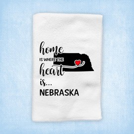 Home Is Where The Heart Is Nebraska Decorative Towel | Kitchen And Bath Hand Towel | Home Decor Decoration
