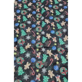 GFM® Women's Christmas Theme Print Scarf -Gingerbread Man and Christmas Trees -(XMAS-FS-621-KL)