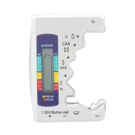 Yctze Probador de Capacidad de Batería Digital con Pantalla LCD para Pilas de BotóN D C AA AAA N 1.5V (Plata)