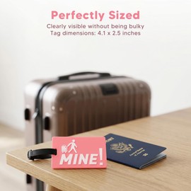 Espera 2 Pack Luggage Tags for Suitcases Bag Tags Information Card with Travel Essentials for Suitcases Travel Bag Backpack Tags (Pink)