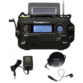 KA600 BLACK Solar/Crank AM/FM/SW NOAA Weather Radio, BONUS AC adapter/charger, Bonus Reel Antenna, 5-LED reading lamp, 3-LED flashlight …