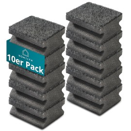 HOMELYN Washing Up Sponges Pack of 10, 4 x 7 x 9 cm, Grey, Two-Layer, Soft Side & Scouring Side, for Pots, Pans & Dishes, Kitchen Helper, Cleaning Sponge, Kitchen Sponge, Cleaning Sponge