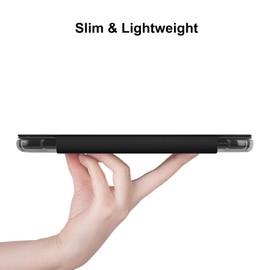 HGWALP Case for 6 Inch Tolino Shine 5 (2024)/Shine Color/Shine 4(2022) & Kobo Clara Colour/Clara BW(2024)/Clara 2E (2022), Premium PU Leather Clear Soft TPU Back Case Cover with Auto Sleep/Wake Black