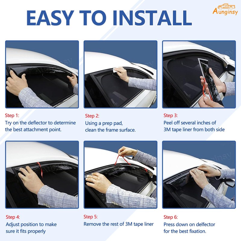 Aunginsy Side Window Rain Guards Visor Deflectors Compatible with Toyota