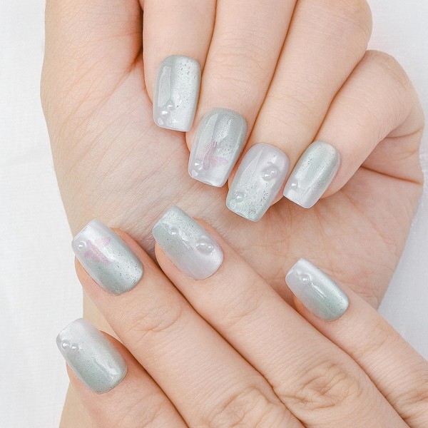 SETHEXY Ultra Short Ballet Nails Press-On False Nails Cat Eye