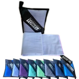 isuaia Reusable Quick Dry Beach Towels,Microfiber Travel Towel,Compressed Lightweight Bath Towel for Beach Hiking Gym Yoga Travel Sports Swimming Camping(Light Purple, 16"*32")