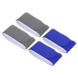 PATIKIL 45cmx5.5cm Ski Strap Fasteners, 4 Pack Adjustable Carrier Strap Ski Wraps Ski Accessories for Skis and Pole, Blue, Gray