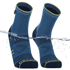 DexShell Waterproof Running Socks for Men and Women, Winter Trail Sports or Miserable Wet Conditions Lightweight Coolmax Inner, Ankle Malibu Blue, Unisex MD