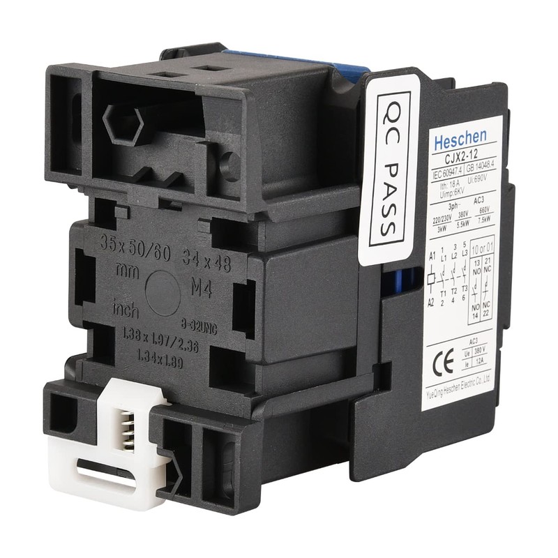 Heschen AC Contactor, CJX2-1201, 220V 50/60Hz Coil, 3P, 3 Pole,