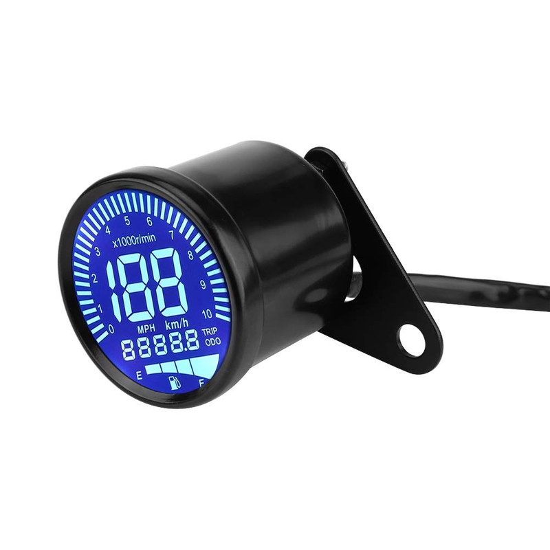 Speedometer, 12V DC Universal Motorcycle Waterproof LED Backlight Digital Speedometer