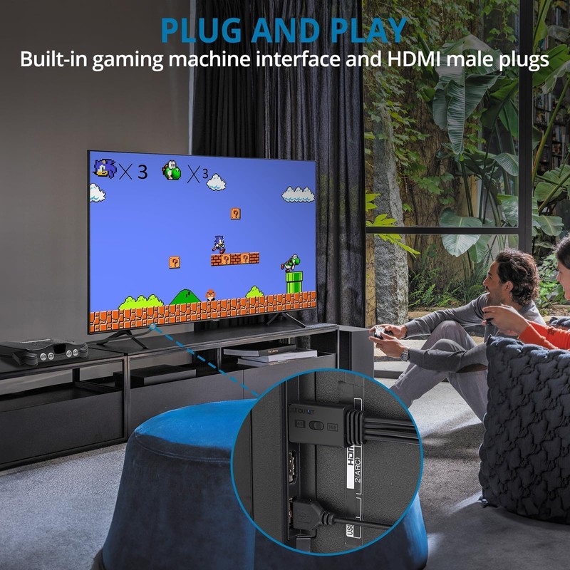 AUTOUTLET N64 Gamecube to HDMI Adapter, Supports 1080P(60hz) Output, 4:3