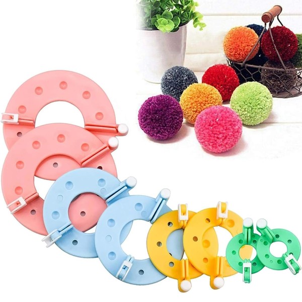 8 Pcs Pom Pom Maker, 4 Sizes Pom Pom Maker