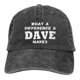 What A Differences A Dave Makes Hat Baseball Cap Hats for Men Adjustable Hat Black