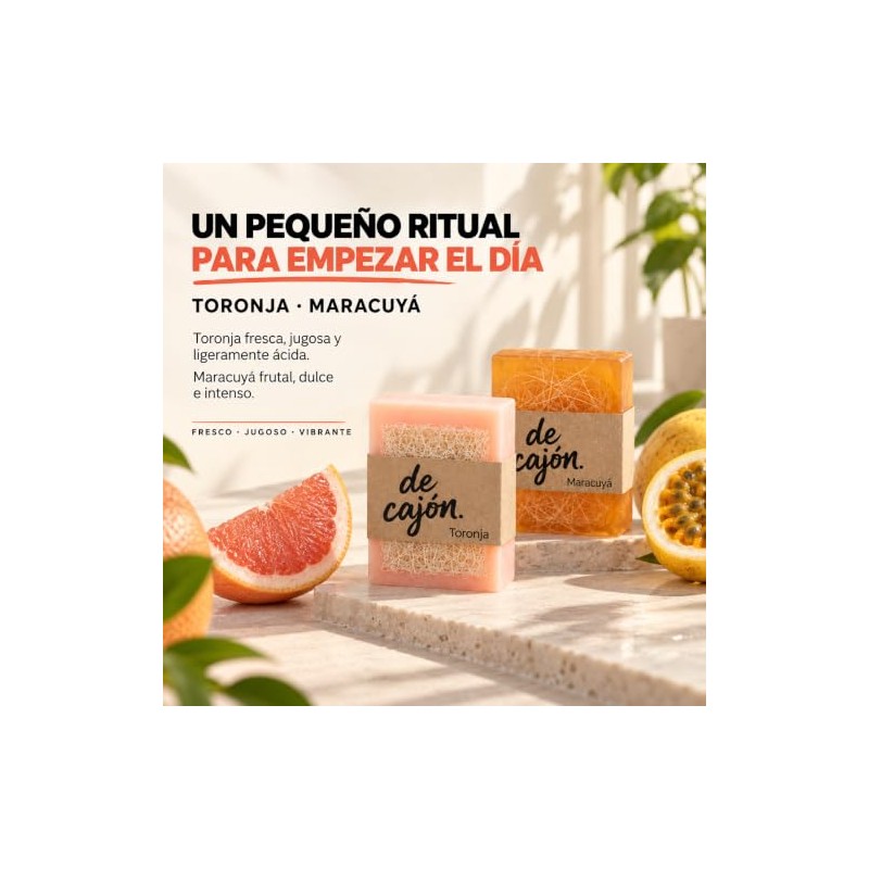 Jabones Exfoliantes con Fibras Naturales · Cítricos · 4 Barras