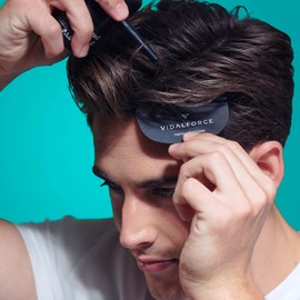 VidalForce. Hair Powder Ash Brown Full Pack (Applicator + Hair Line Optimiser + Pouring Hair 30 g) Thick Hair in 20 Seconds I Scattered Hair Waterproof I Hairline Powder