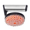 Skyflame Cast Iron Scrubber with Handle, Stainless Steel Chainmail Scrub,