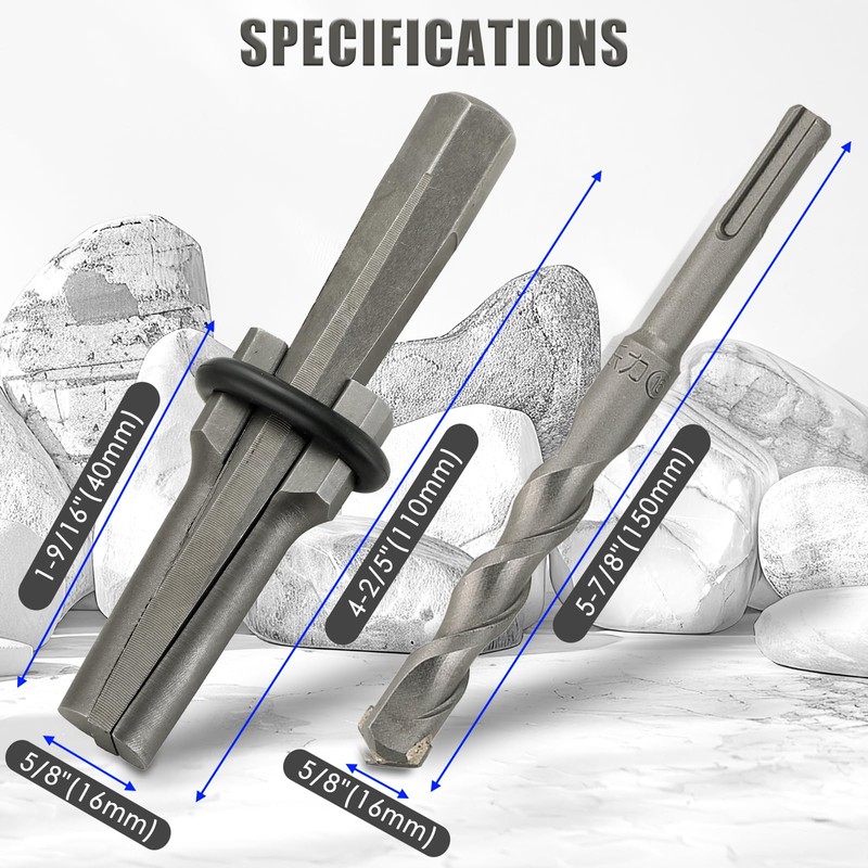 NATGAI 8 PCS 5/8 Inch Rock Splitting Wedges and 1PC