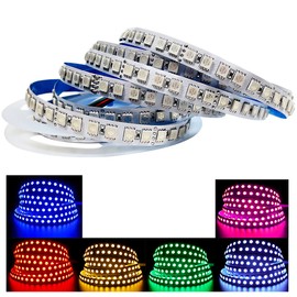Tesfish 24 V RGB LED Strip Light, 5 m LED Strip Light SMD 5050 IP20 Total 600 LEDs Colour Changing LED Strip LED Strip LED Light Strip for Bedroom, Kitchen, Advertising Decoration