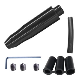 5.7" Long Shifter Knob - Aluminum Alloy Shifter Gear Head with Push Button - Heavy Weighted Car Gear Lever Metal Stick Shift Handle with 3 Adapters M8 M10 M12 for Manual Automatic Vehicles (Black)