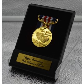 The Commemorative Coin Company 50th Golden Wedding Anniversary Medal in Display/Presentation Case. For Long/Distinguished Service and Bravery in the Field. Gift/Present Husband/Wife/Partner