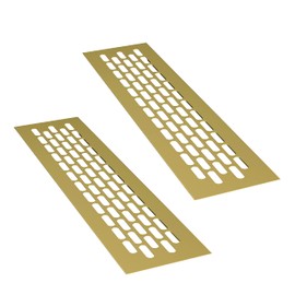 sossai® Aluminium Ventilation Grille - Alucratis (2 Piece) | Rectangular - Dimensions: 24,5 x 6 cm | Colour: Gold | Powder-Coated