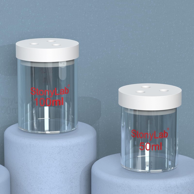 stonylab Single Chamber Electrolysis Cell, Unsealed, Simple Three Electrode Reaction