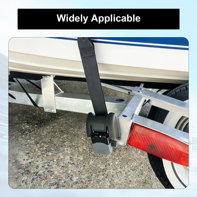 On Boat Transom Tie Down Straps to Trailer Heavy Duty