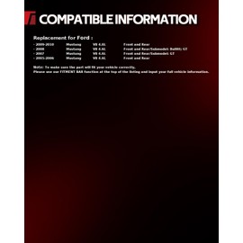 Torchbeam Front and Rear Brake Pad & Rotor Kit Brake Pads Brake Rotor Ceramic Compatible with Ford Mustang 2006 4.6L, Drilled Slotted 11.81'' inch(300mm) Rear and 12.44'' inch(316mm) Front Rotor