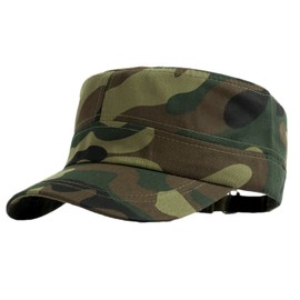 YJZQ Men's Camouflage Baseball Cap Summer Sun Hat Cotton Baseball Cap Snapback Adjustable Baseball Cap Trucker Cap Flat Hat for Outdoor Sports and Travel, Green