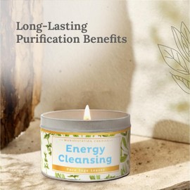 MAGNIFICENT 101 Magnificent 101 Long Lasting Pure Sage Candle for Manifestation & House Energy Cleansing | 6 Oz - 35 Hour Burn | All Natural Soy Wax Candle with Pure Sage Leaves | An Ideal Spiritual Gift