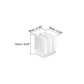 QUARKZMAN Pack of 22 9 x 9 x 12 mm Heatsink Aluminium Radiator Heatsink Cooling with Fixed Sticker for Chip CPU Power Transistor FET IC Power Amplifier White