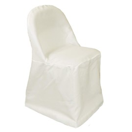 YOUR CHAIR COVERS - Polyester Folding Chair Cover Ivory, Fitted Seat Covers for Banquet Chairs in Weddings and Events