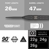 Target Darts Bolide Void 90% Tungsten Dart Set, Steel Tip