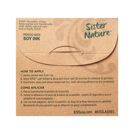 KISS Sister Nature Collection 1 Pair of Eyelashes, Will, 100% Natural Hair, Soft and Voluminous False Eyelashes, Easy to Wear and Environmentally Friendly Packaging, Includes Eyelash