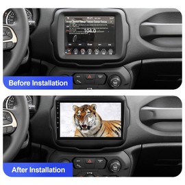 2+32G Android 13 Double Din Car Stereo for Jeep Renegade 2016-2018 with 9 Inch Touchscreen Radio Built-in Wireless Carplay/Android Auto/GPS/Bluetooth/FM/AUX-in/Steering Wheel Controls/Backup Camera