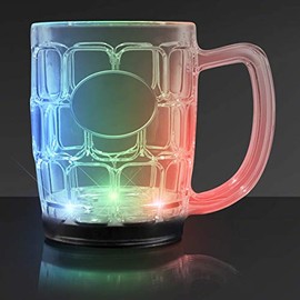 Set of 4 Flashing LED 16 oz Light Up Beer Mugs