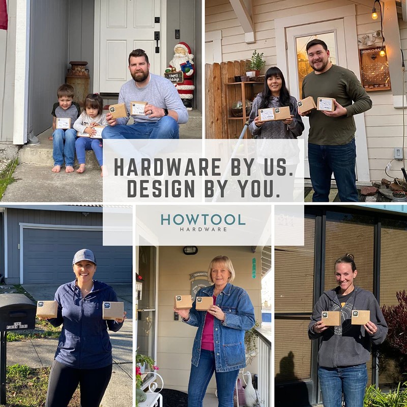 HOWTOOL Double Prong Towel Hook 5 Pack Champagne Brass with