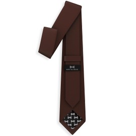 Pajarita Oxford Matt para hombre, color liso, diseño clásico, para adultos, diseño clásico, por Bow Tie Hosue, 30 café, Slim - 2.35" wide