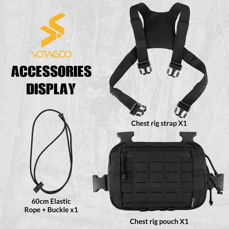 VOTAGOO GEAR Tactical Chest Pack EDC Chest Bag 2L Utility