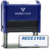 Received by Date Self Inking Rubber Stamp (Blue Ink) Medium