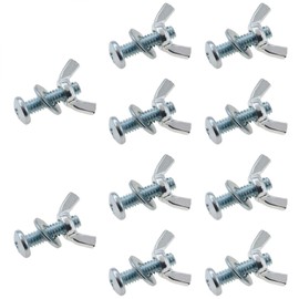 safycaby 10 Sets Wing Nuts and Bolts Screw Bolts and Wing Nut Kit Carbon Steel Mounting Hardware 10 pcs 1/4"-20 Hand Tighten Wing Nuts 10 pcs 1/4"-20x1 Phillips Head Screw Bolt with Washers