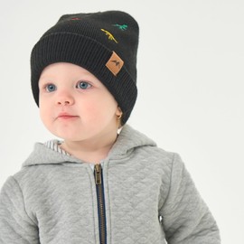 RANOME Knitted Beanie for Toddler Boys Girls Warm Infant Baby Winter Hat Cool Dinosaur Kids Hats Toque Outdoor (as1, Age, 6_Months, 24_Months, A-Black)