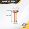 sourcing map 150 Pcs Copper Solid Rivets, 0.16"x0.47" Half Round