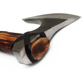 Scarpio Cutlery 20" Custom Hand Forged Real Ragnar Norse Viking Axe Hatchet, Splitting Axe, Rose Wood Shaft with Beautiful Design Leather wrap Into Handle.